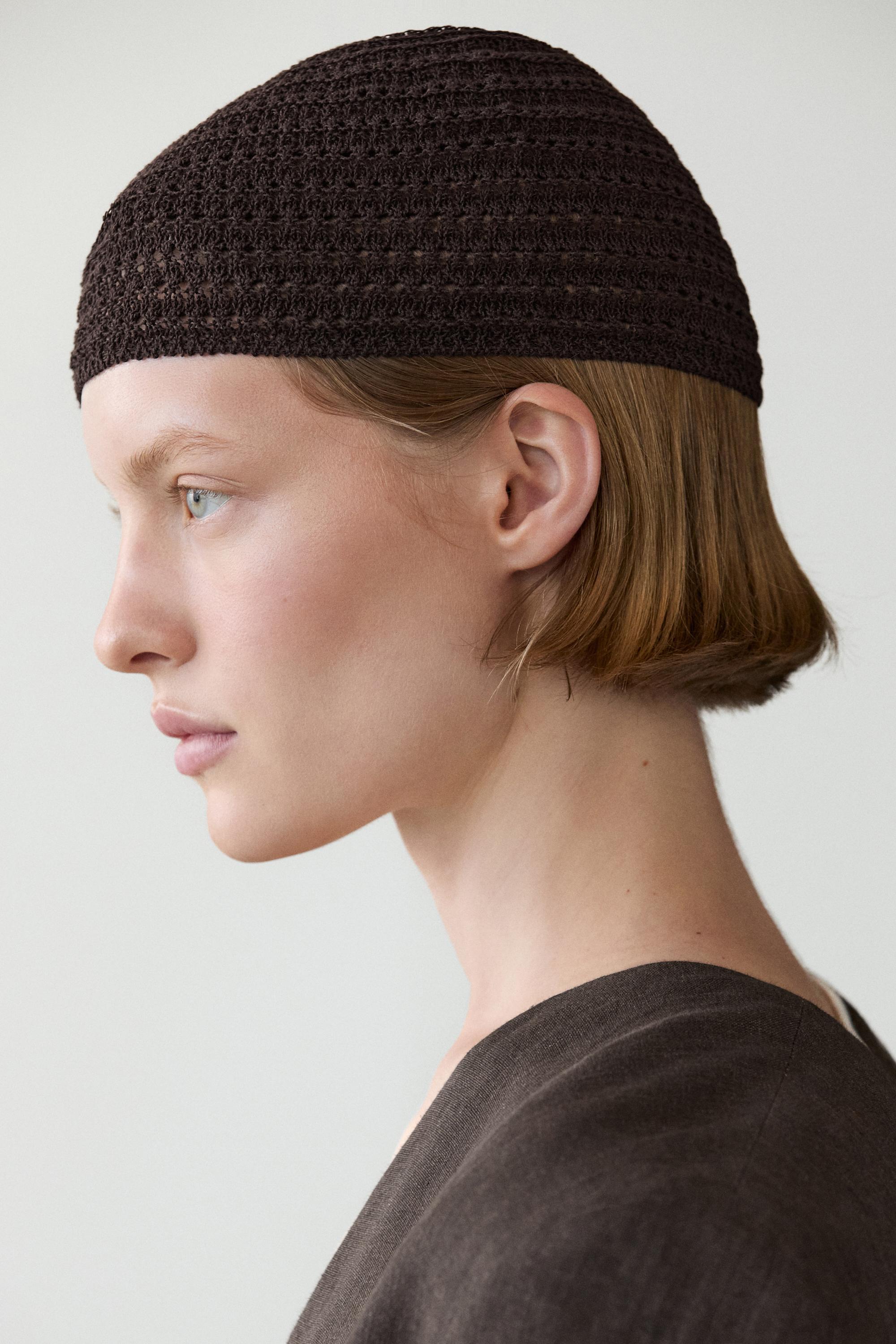 Bonnet crochet coton mélangé
